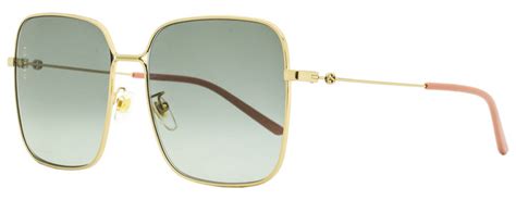 Gucci Square Sunglasses GG0443S 001 Gold/Rose 60mm 443.